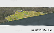 Satellite Panoramic Map of Xai-Xai, darken, semi-desaturated