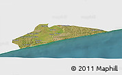 Satellite Panoramic Map of Xai-Xai, single color outside