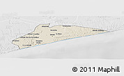 Shaded Relief Panoramic Map of Xai-Xai, lighten, desaturated