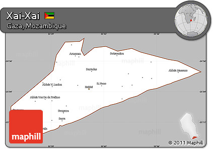 Gray Simple Map of Xai-Xai, cropped outside