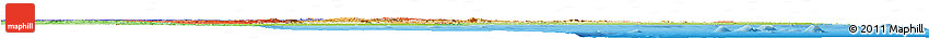 Physical Horizon Map of Mozambique, political shades outside