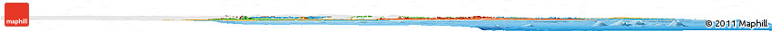 Political Horizon Map of Mozambique, single color outside, shaded relief sea