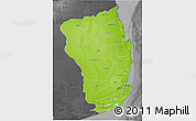 Physical 3D Map of Inhambane, darken, desaturated