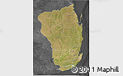 Satellite 3D Map of Inhambane, darken, desaturated