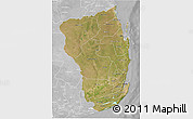 Satellite 3D Map of Inhambane, lighten, desaturated