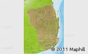 Satellite 3D Map of Inhambane, physical outside