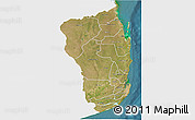 Satellite 3D Map of Inhambane, single color outside