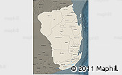 Shaded Relief 3D Map of Inhambane, darken