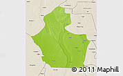 Physical 3D Map of Funhalouro, shaded relief outside