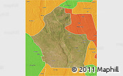 Satellite 3D Map of Funhalouro, political outside