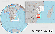 Gray Location Map of Funhalouro, highlighted country, within the entire country