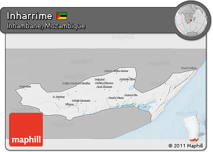 Gray 3D Map of Inharrime, single color outside