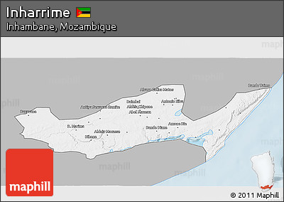 Gray 3D Map of Inharrime, single color outside