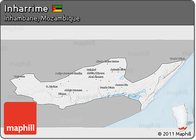 Gray 3D Map of Inharrime, single color outside