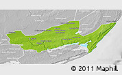 Physical 3D Map of Inharrime, lighten, desaturated