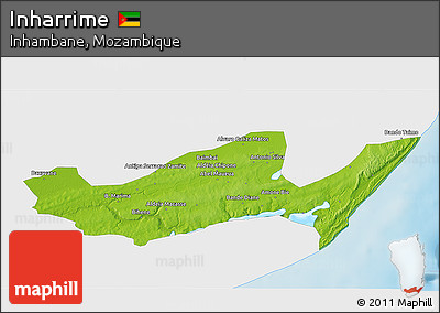 Physical 3D Map of Inharrime, single color outside
