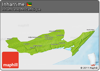 Physical 3D Map of Inharrime, single color outside