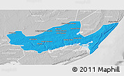 Political 3D Map of Inharrime, lighten, desaturated