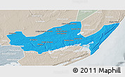 Political 3D Map of Inharrime, lighten, semi-desaturated