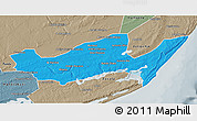 Political 3D Map of Inharrime, semi-desaturated