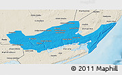 Political 3D Map of Inharrime, shaded relief outside