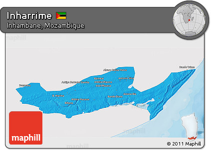 Political 3D Map of Inharrime, single color outside