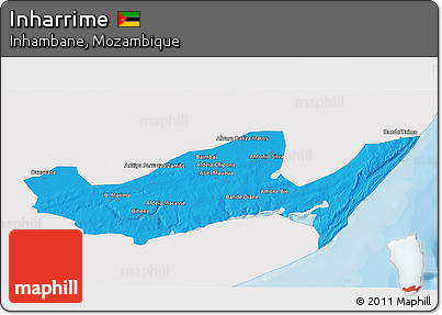 Political 3D Map of Inharrime, single color outside