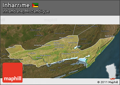 Satellite 3D Map of Inharrime, darken