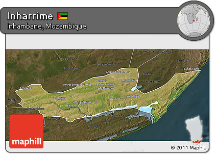 Satellite 3D Map of Inharrime, darken