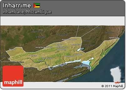 Satellite 3D Map of Inharrime, darken