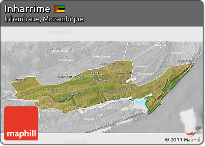 Satellite 3D Map of Inharrime, lighten, desaturated