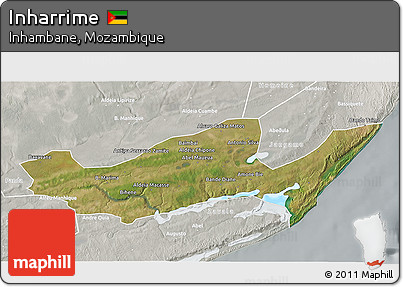 Satellite 3D Map of Inharrime, lighten, semi-desaturated