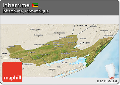 Satellite 3D Map of Inharrime, shaded relief outside