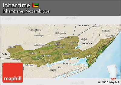 Satellite 3D Map of Inharrime, shaded relief outside