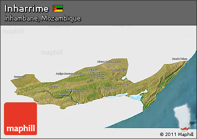 Satellite 3D Map of Inharrime, single color outside