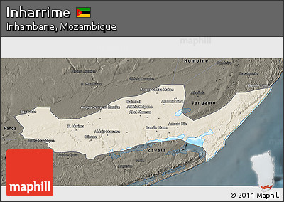 Shaded Relief 3D Map of Inharrime, darken