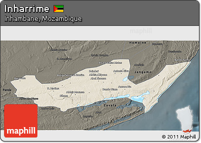 Shaded Relief 3D Map of Inharrime, darken