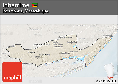 Shaded Relief 3D Map of Inharrime, lighten