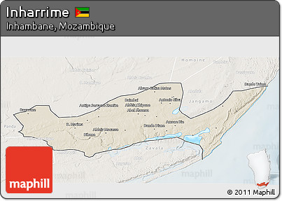 Shaded Relief 3D Map of Inharrime, lighten