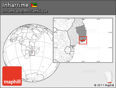 Blank Location Map of Inharrime, highlighted country, highlighted parent region
