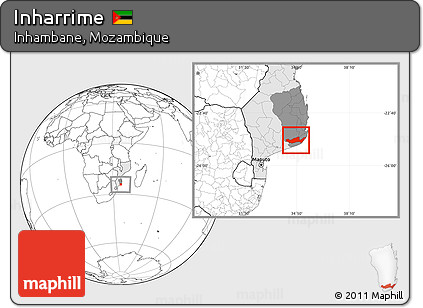 Blank Location Map of Inharrime, highlighted country, highlighted parent region