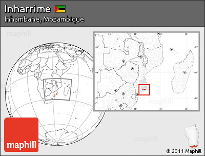 Blank Location Map of Inharrime, highlighted parent region, within the entire country