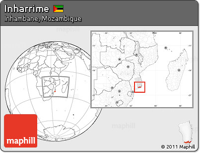 Blank Location Map of Inharrime, highlighted parent region, within the entire country