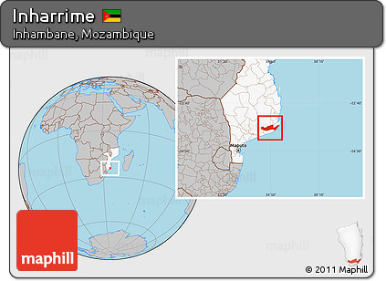 Gray Location Map of Inharrime, highlighted country