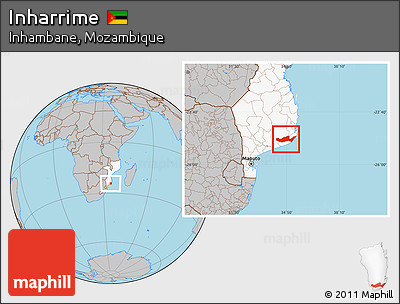 Gray Location Map of Inharrime, highlighted country