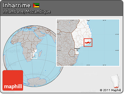Gray Location Map of Inharrime, highlighted country