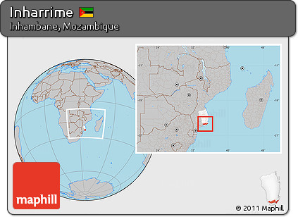 Gray Location Map of Inharrime, highlighted parent region, within the entire country