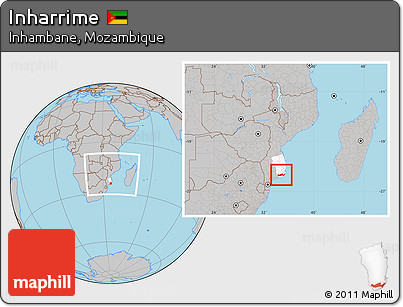 Gray Location Map of Inharrime, highlighted parent region, within the entire country
