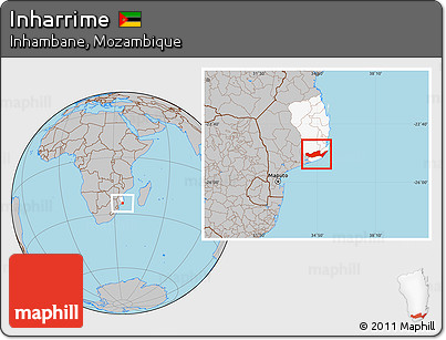 Gray Location Map of Inharrime, highlighted parent region