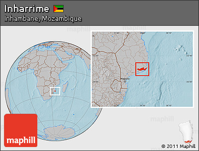 Gray Location Map of Inharrime, hill shading